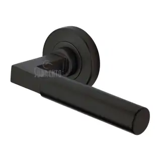 SC-4059-BLK M&period;Marcus Sorrento Door Handle Lever Latch on Round Rose Gropius Bau Design Matt Black finish