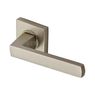 Click Here To Enlarge This Photo Of SC-4062-SNZ M&period;Marcus Sorrento Door Handle Lever Latch on Square Rose Axis Design Satin Nickel on Zinc finish