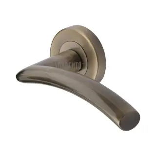 SC-4352-AZ M&period;Marcus Sorrento Door Handle Lever Latch on Round Rose Tosca Design Antique Brass on Zinc finish