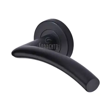 Click Here To Enlarge This Photo Of SC-4352-BLK M&period;Marcus Sorrento Door Handle Lever Latch on Round Rose Tosca Design Matt Black finish