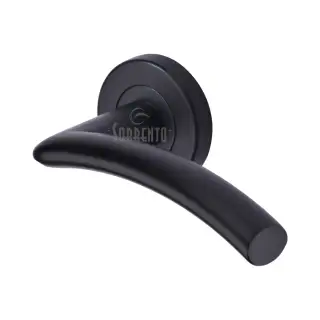SC-4352-BLK M&period;Marcus Sorrento Door Handle Lever Latch on Round Rose Tosca Design Matt Black finish