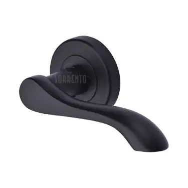 Click Here To Enlarge This Photo Of SC-7352-BLK M&period;Marcus Sorrento Door Handle Lever Latch on Round Rose Aurora Design Matt Black finish