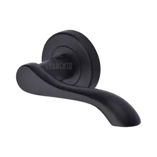 SC-7352-BLK M&period;Marcus Sorrento Door Handle Lever Latch on Round Rose Aurora Design Matt Black finish