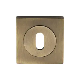 SC-SQ0191-AZ M&period;Marcus Sorrento Keyhole Square Escutcheon Antique Brass on Zinc finish
