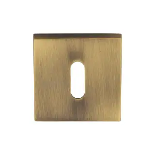 SC-SQ5002-AZ M&period;Marcus Sorrento Concealed Square Keyhole Escutcheon Antique Brass on Zinc finish