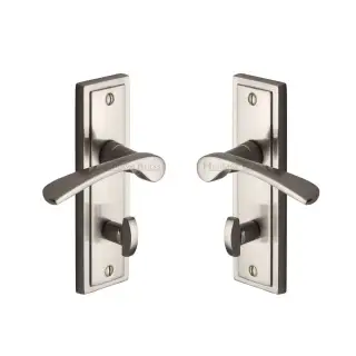 BOS1030-SNZ M&period;Marcus Sorrento Door Handle for Bathroom Boston Design Satin Nickel on Zinc finish