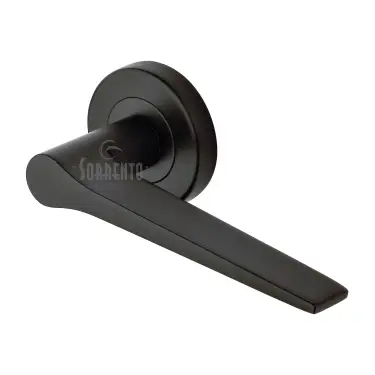 Click Here To Enlarge This Photo Of SC-3059-BLK M&period;Marcus Sorrento Door Handle Lever Latch on Round Rose Neo Design Matt Black finish