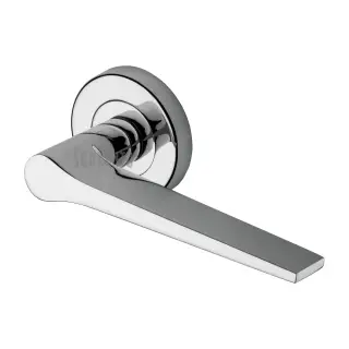 SC-3059-PC M&period;Marcus Sorrento Door Handle Lever Latch on Round Rose Neo Design Polished Chrome finish