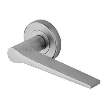 Click Here To Enlarge This Photo Of SC-3059-SC M&period;Marcus Sorrento Door Handle Lever Latch on Round Rose Neo Design Satin Chrome finish