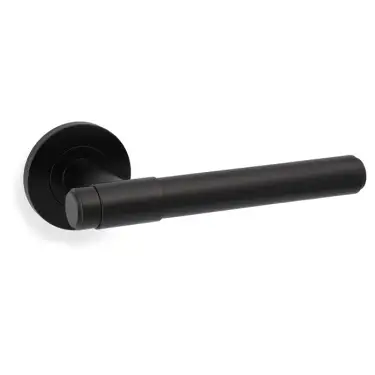 Click Here To Enlarge This Photo Of AW241BL - Alexander & Wilks Plain Kingston Lever on Round Rose - Black