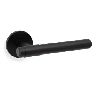 AW241BL - Alexander & Wilks Plain Kingston Lever on Round Rose - Black