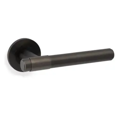 Click Here To Enlarge This Photo Of AW241DBZPVD - Alexander & Wilks Plain Kingston Lever on Round Rose - Dark Bronze PVD