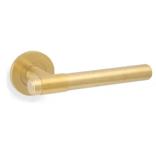 AW241SBPVD - Alexander & Wilks Plain Kingston Lever on Round Rose - Satin Brass PVD