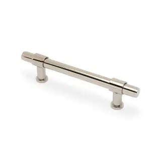 AW839P-128-PNPVD - Alexander & Wilks Kingston Plain Pull Handle 128mm c&sol;c - Polished Nickel PVD