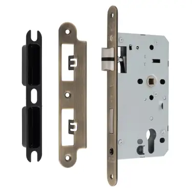 Click Here To Enlarge This Photo Of DLX7260ESCAB&sol;R - Carlisle Brass Eurospec DIN Euro Escape Lock 60mm Backset &lpar;Radius Forend&rpar; - Antique Brass