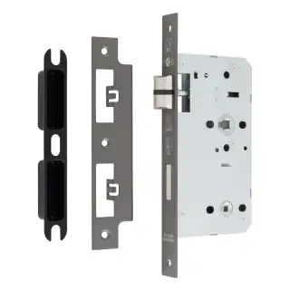 DLX7860WCMBRZ - Carlisle Brass Eurospec DIN Bathroom Lock 60mm Backset &lpar;Square Forend&rpar; - Matt Bronze