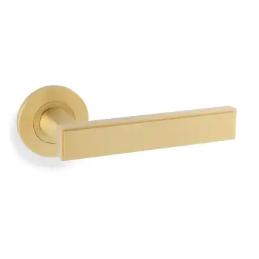 Click Here To Enlarge This Photo Of AW260SBPVD - Alexander & Wilks Jesper Lever on Round Rose - Satin Brass PVD