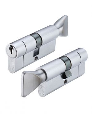 Click Here To Enlarge This Photo Of V10EP4535CTSCE - Zoo Hardware Vier V10 Euro Profile Cylinder & Turn 80mm (45/35T) Satin Chrome