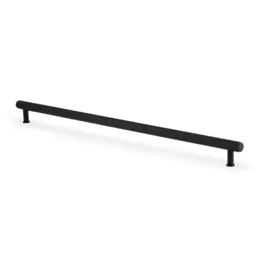 Click Here To Enlarge This Photo Of AW809-448-BL - Alexander & Wilks Crispin Knurled T-Bar Cupboard Pull Handle - Black - 448mm Centres