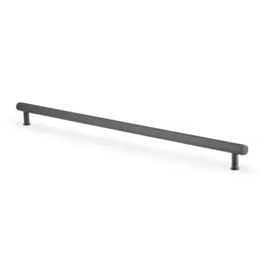 Click Here To Enlarge This Photo Of AW809-448-DBZPVD - Alexander & Wilks Crispin Knurled T-Bar Cupboard Pull Handle - Dark Bronze PVD - 448mm Centres
