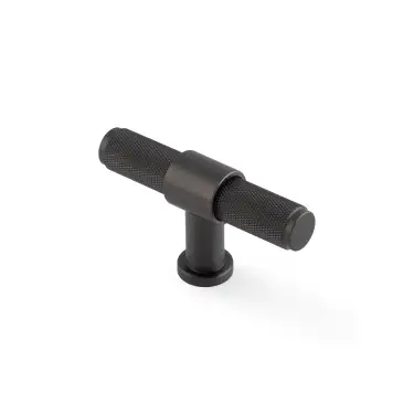 Click Here To Enlarge This Photo Of AW838-80-DBZPVD - Alexander & Wilks Kingston Knurled T-Bar Cupboard Knob 80mm - Dark Bronze PVD
