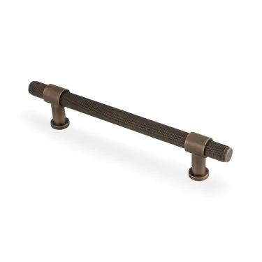 Click Here To Enlarge This Photo Of AW839-160-AB - Alexander & Wilks Kingston Knurled Pull Handle 160mm c&sol;c - Antique Brass