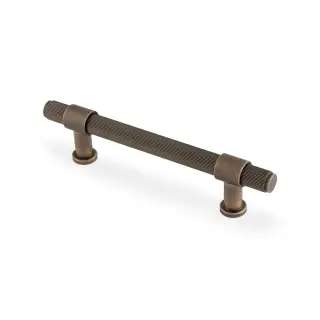 AW839R-128-AB - Alexander & Wilks Kingston Reeded Pull Handle 128mm c&sol;c - Antique Brass