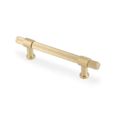 Click Here To Enlarge This Photo Of AW839R-128-SBPVD - Alexander & Wilks Kingston Reeded Pull Handle 128mm c&sol;c - Satin Brass PVD