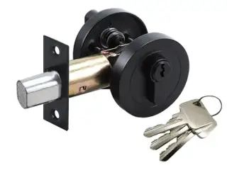 H1501BM - Hunta Matt Black Euro Profile Locking Deadbolt with Thumbturn Lock Set