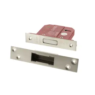 Atlantic - ALKDEAD5LK3SN British Standard 5 Lever Key Deadlock 3" - Satin Nickel