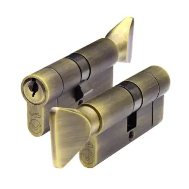 Click Here To Enlarge This Photo Of V5EP80CTABKTD Zoo Hardware Vier 5 Euro Profile 80mm Cylinder & Turn Keyed to Differ - Antique Brass Finish