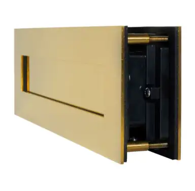 Click Here To Enlarge This Photo Of BLU Performance Classic Sleeved Letter Plate&comma; 330 x 100mm&comma; Up to 68mm Door Thickness&comma; 316 Stainless Steel in a PVD Satin Brass Finish &lpar;LP430-PSB&rpar;