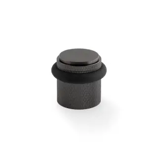 AW639KDBZPVD - Alexander & Wilks Brunel Knurled Floor Mounted Door Stop - Dark Bronze PVD