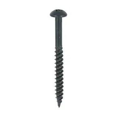 Click Here To Enlarge This Photo Of TIMCO Twin-Threaded Round Head Black Woodscrews