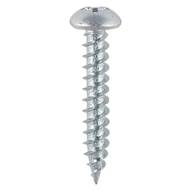 Click Here To Enlarge This Photo Of TIMCO Twin-Threaded Round Head Silver Woodscrews