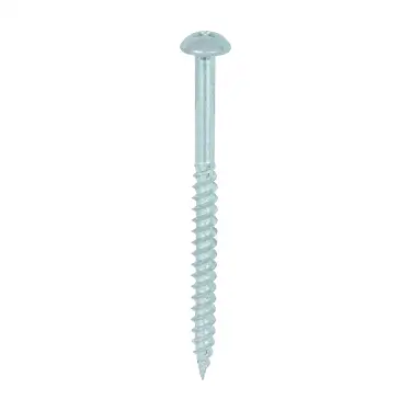 Click Here To Enlarge This Photo Of TIMCO Twin-Threaded Round Head Silver Woodscrews