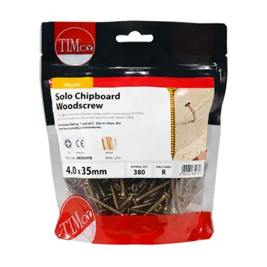 Click Here To Enlarge This Photo Of TIMCO Solo Countersunk Gold Woodscrews