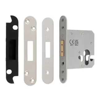 EDS5030SSS&sol;R  - Carlisle Brass Easi-T Heavy Duty 76mm Euro Profile Deadlock &lpar;Radius Corners&rpar; Satin Stainless Steel