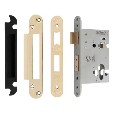 Click Here To Enlarge This Photo Of ESS5030PVD&sol;R  - Carlisle Brass Easi-T Heavy Duty 76mm Euro Profile Sashlock &lpar;Radius Corners&rpar; Stainless Brass