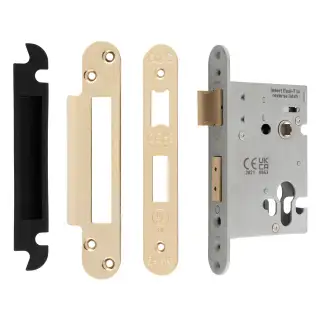 ESS5030PVD&sol;R  - Carlisle Brass Easi-T Heavy Duty 76mm Euro Profile Sashlock &lpar;Radius Corners&rpar; Stainless Brass