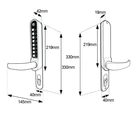 Click Here To Enlarge This Photo Of BORG Locks BL6100 ECP WH Heavy Duty Narrow Stile Lever Operated Digital Lock with Free Passage Mode & Easicode Pro Coding Chamber &lpar;suitable for use with 92mm Multipoint Locks&rpar; - White
