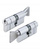 V5EP4540CTSCE - Zoo Hardware Vier V5 Euro Profile Cylinder & Turn 85mm (45/40T) Satin Chrome