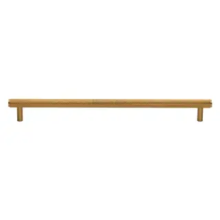 V4458 192-SB M&period;Marcus Heritage Brass Cabinet Pull Complete Knurl Design 192mm CTC Satin Brass finish