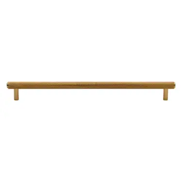 Click Here To Enlarge This Photo Of V4458 254-PB M&period;Marcus Heritage Brass Cabinet Pull Complete Knurl Design 254mm CTC Polished Brass finish