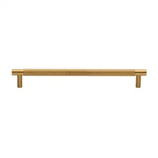V4461 192-SB M&period;Marcus Heritage Brass Cabinet Pull Partial Knurl Design 192mm CTC Satin Brass finish