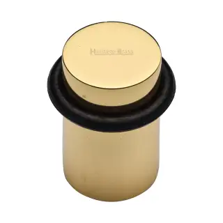 V1083-PB Heritage Brass Round Door Stop Polished Brass finish