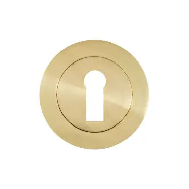 Click Here To Enlarge This Photo Of Eclipse 62866 Matt Satin Brass Standard Keyway Escutcheon on Round Rose &lpar;Freestyle Range&rpar;