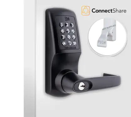 Click Here To Enlarge This Photo Of Codelocks ConnectShare CL5500 BK CC PK Heavy Duty Smart Lock &lpar;Front Plate Only for use with Panic Hardware&rpar; - Solid Black