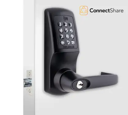 Click Here To Enlarge This Photo Of Codelocks ConnectShare CL5510 BK CC Heavy Duty Smart Lock with 60mm Square Mortice Latch - Solid Black