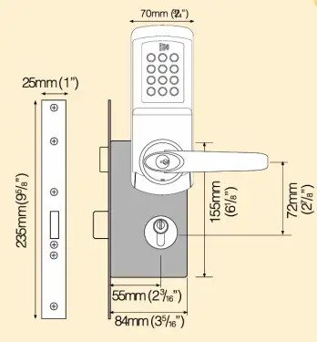 Click Here To Enlarge This Photo Of Codelocks ConnectShare CL5520 BK CC FKP FIRE RATED Heavy Duty Smart Lock with Mortice Lock & FireKit - Solid Black